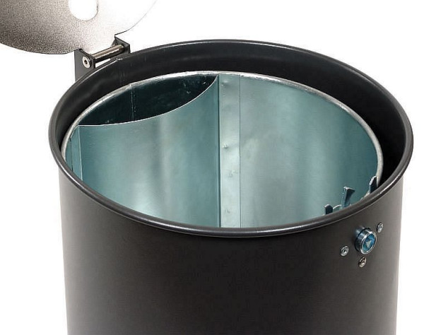 Poubelle ronde Renner "Série EP" environ 46,5 L, avec couvercle robuste en acier inoxydable et cendrier, gris anthracite, 7039-40EP 7016