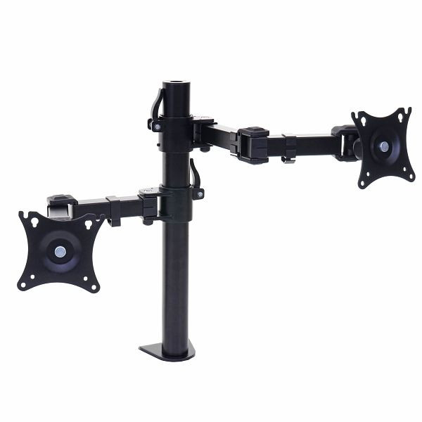 Support d'écran Mendler HWC-D38, VESA jusqu'à 75x75/100x100mm pivotant, inclinable, rotatif jusqu'à 9kg, à deux bras, 62763