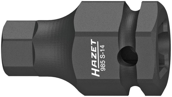 Douille tournevis machine à choc Hazet, carré creux 12,5 mm, profil six pans creux, 14 mm, version courte, 985S-14