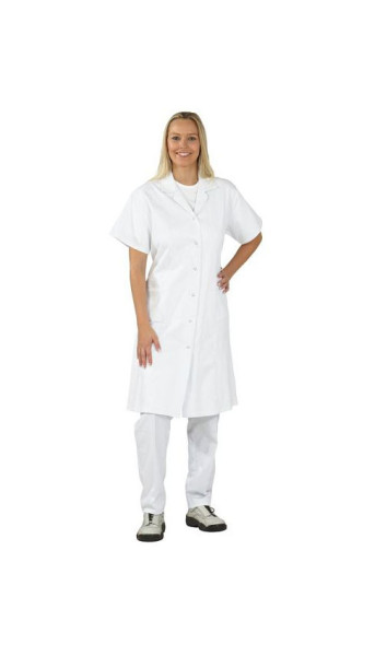 Manteau professionnel femme Planam coton manches 1/4, blanc pur, taille 46, 1687046