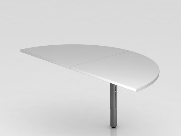 Hammerbacher table d'extension 2x quart de cercle/socle carré gris/graphite, demi-cercle pour fixation sur un bureau, VRA160/5/G