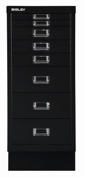 Bisley MultiDrawer™, série 29 avec base, DIN A4, 8 tiroirs, noir, L298S633