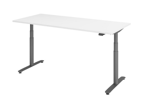 Hammerbacher bureau assis-debout électrique 180x80cm blanc/graphite, VXDLR19/W/G