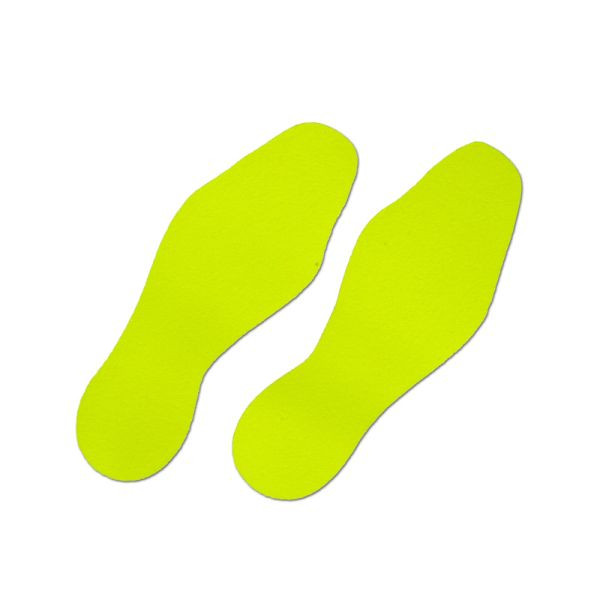 m2 revêtement antidérapant information marquage signal couleur jaune forme chaussure 95x265mm (1 paire), UE : 10 pièces, M1HV10S1