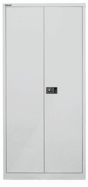 Armoire universelle à portes battantes Bisley, 4 étagères galvanisées, 5 OH, gris clair, HC782S4G645