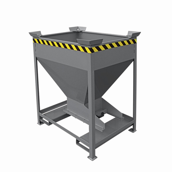Conteneur silo industriel Eichinger avec clapet de dosage coulissant sur l'entonnoir de décharge, 300 litres gris anthracite, 20580400000096