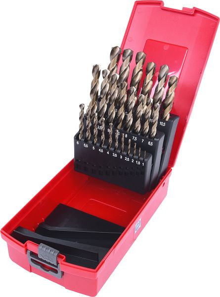 KS Tools HSS-G Co 5 jeu de forets hélicoïdaux, cassette en plastique, 25 pièces, 1-13 mm, 330.3623