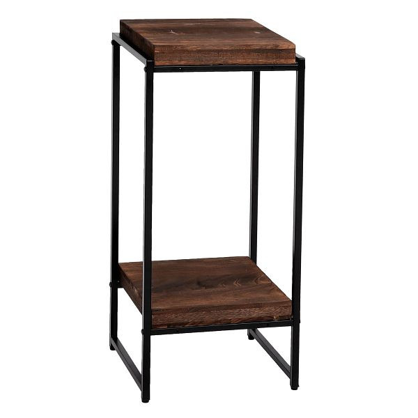 Table à fleurs Mendler HWC-K71, étagère à fleurs, table d'appoint, étagère à plantes, métal MDF, marron foncé, 82cm, 96847