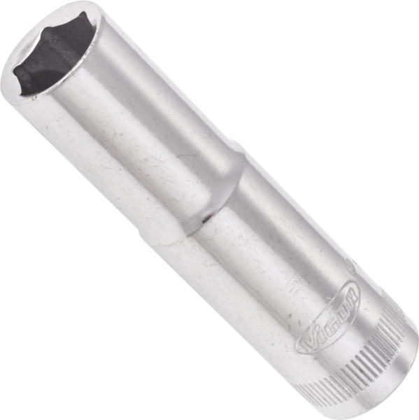 VIGOR Insert pour clé à douille, long, carré creux 10 mm (3/8"), profil à six pans extérieurs, 11 mm, V2019N