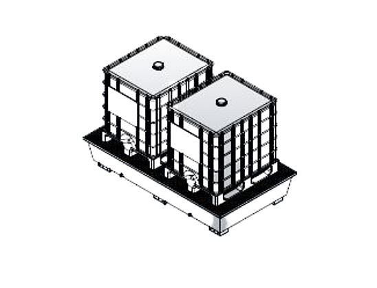Bac de récupération industriel Eichinger à parois latérales coniques, avec grille, 2 x IBC galvanisé à chaud, 30102100002001