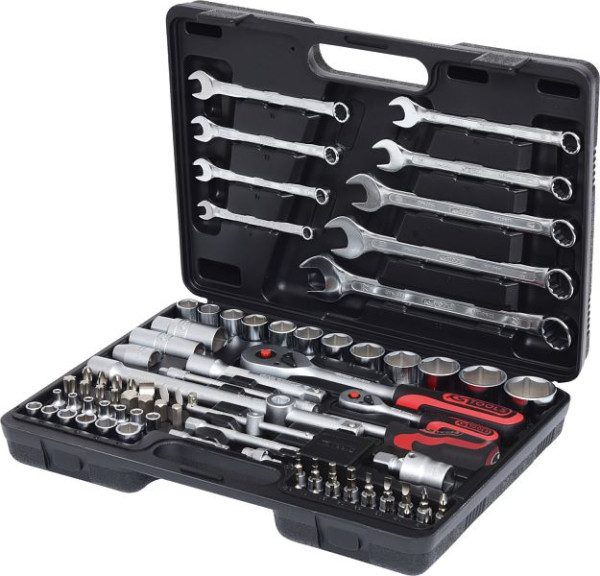 KS Tools Jeu de clés à douilles 1/4"+1/2", 82 pièces, 911.0682