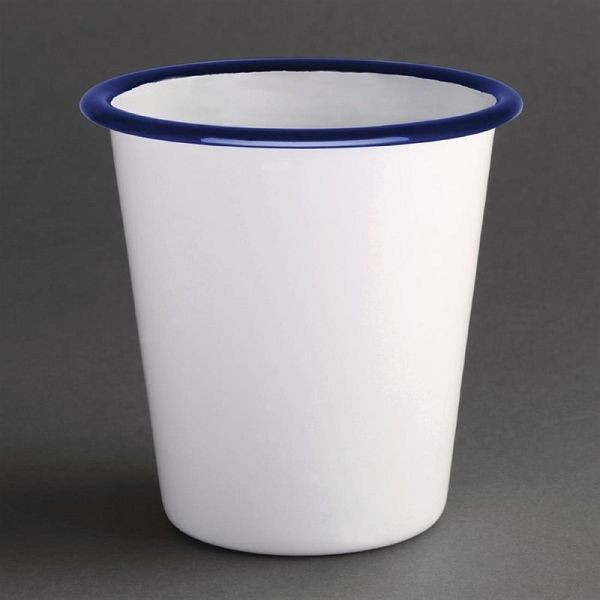 Tasses émaillées OLYMPIA blanc-bleu 31cl, UV: 6 pièces, GM515