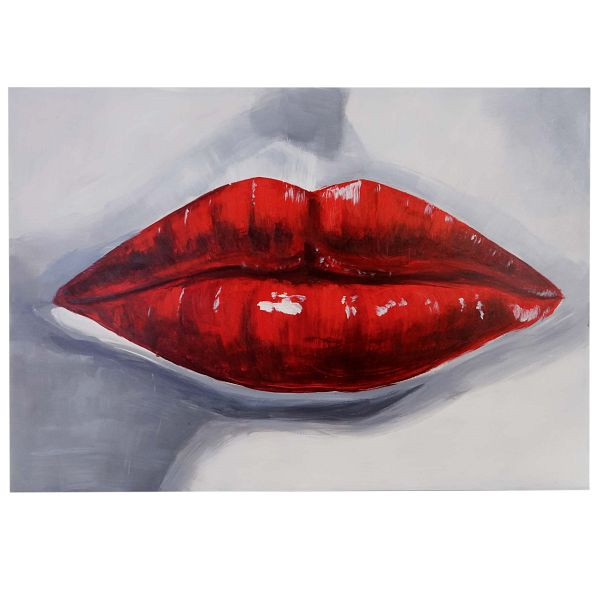 Lèvres de peinture à l'huile Mendler, peinture murale 100% peinte à la main XL, 120x85cm, 44755