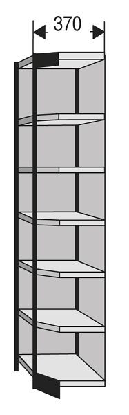 Kerkmann étagère de bureau Progress 2000, P 300 x H 2600 mm, argent/gris clair, 50283214