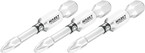Embout Hazet, 6 pans plein 6,3 (1/4 pouce), profil Pozidriv PZ, PZ1, nombre d'outils : 3, version longue, ouverture de clé : PZ1, 2216NSLG-PZ1/3