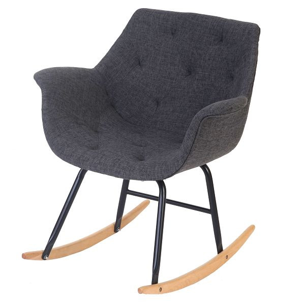 Fauteuil à bascule Mendler Malmö T820, fauteuil relax, textile, gris, 53322