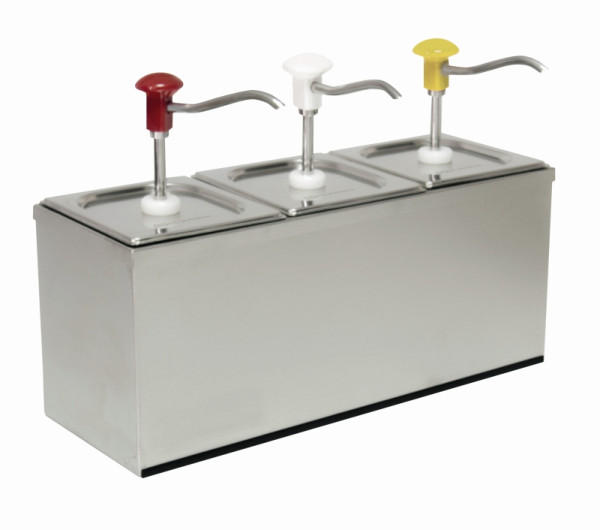 Distributeur doseur Schneider Récipient GN 3 compartiments, contenu 3x3 litres, 505 x200 x350 mm, 152412