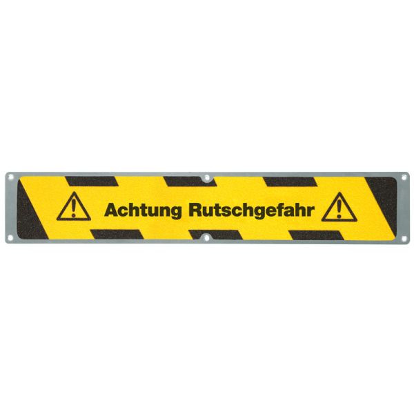 Pantalon de farine plaque antidérapante en aluminium avec revêtement antidérapant m2, "Attention : Danger de glissade" 114x635mm, APM11F1