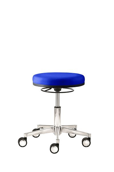 Mayer Sitzmöbel tabouret fonctionnel pivotant myXPERT avec maxi plaque, revêtement d'assise bleu moyen, piètement en aluminium, 1296_26396