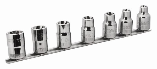 Jeu de clés à douille Bahco 1/2" pour vis TORX® avec profil extérieur, 6 pièces, 7807TE