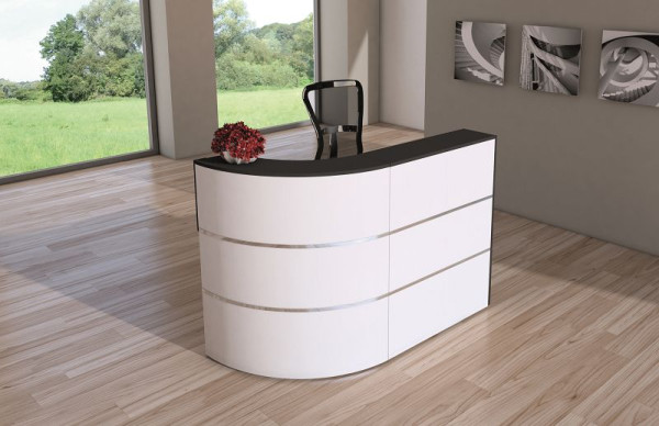 Kerkmann comptoir Cento 1, L 1800 x P 800 x H 1100 mm, blanc/anthracite, 21385010
