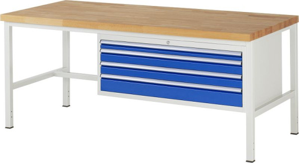 Etabli RAU série 8000 - modèle 8332, L2000 x P900 x H840-1040 mm, base système L1995 x P850 x H800-1000 mm, 03-8332A1-209B4H.11