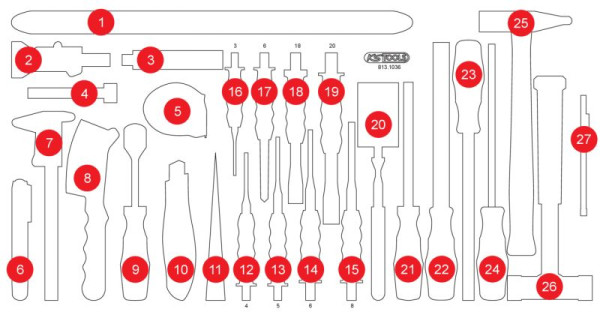 KS Tools Insert en mousse vide pour 813.1036, 813.1036-97