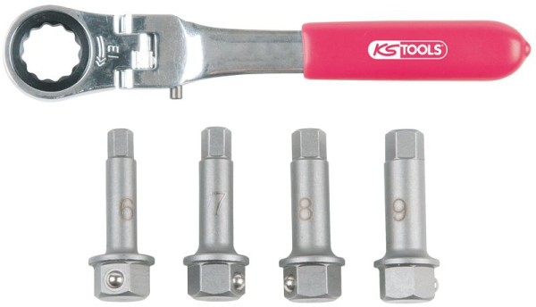 KS Tools Jeu de clés à douilles spéciales pour étrier de frein 1/2", 5 pièces, 918.3500