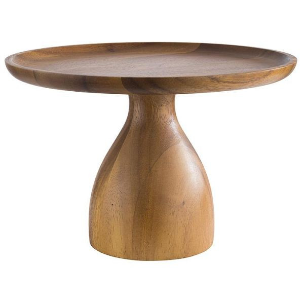 Assiette à service et à gâteau APS, Ø 24 cm, hauteur : 16 cm, bois d'acacia, fond adapté aux meubles, -ACACIA-, 33293