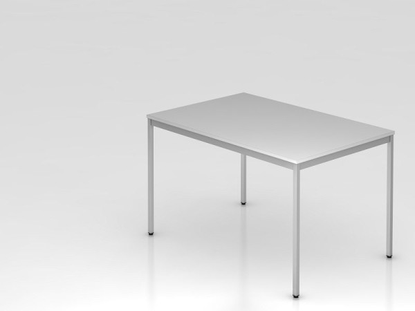 Hammerbacher table de réunion base carrée 120x80cm gris, forme rectangulaire, VVS12/5/5