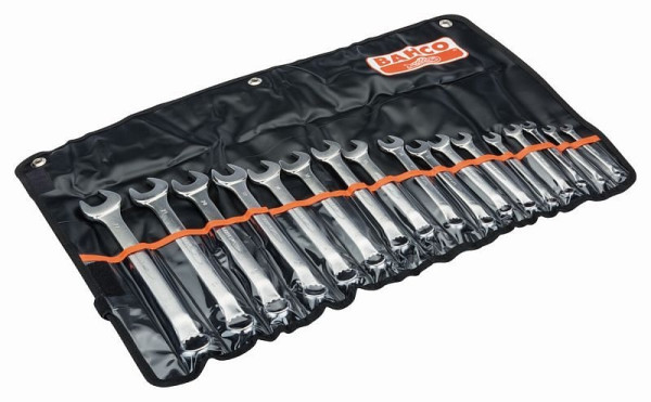 Jeu de clés mixtes Bahco, coudées, 17 pièces, en coffret plastique, 1952M/17T
