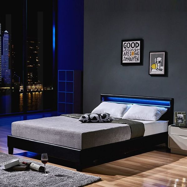 HOME DELUXE Lit LED ASTRO - 140 x 200 cm noir, 7309