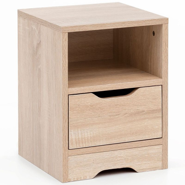 Console de nuit Wohnling 31x43x31 cm Sonoma 1 tiroir et rangement, WL5.701