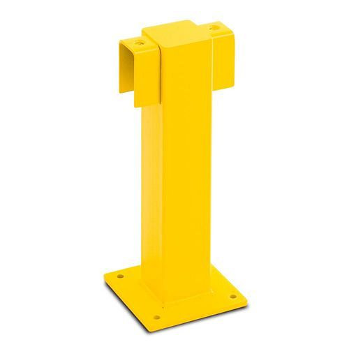 Garde-corps de protection contre les chocs Moravia XS, poteau central, revêtement plastique jaune, à cheviller, H 500 mm, 311026