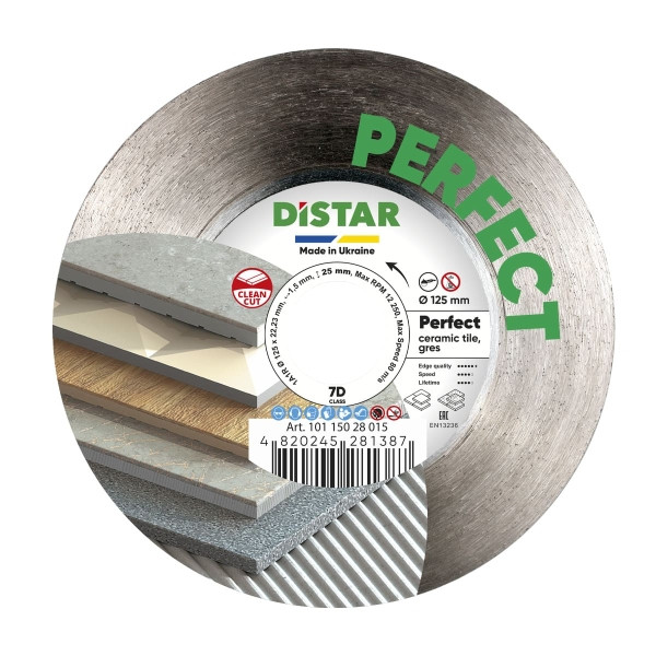 Disque à tronçonner diamant Distar 1A1R 125 x 22,23H Parfait, 10115028015