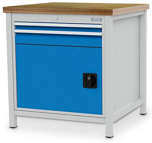 Établi à caisson Bedrunka+Hirth série 810 R24-24, 1x 50, 1x 100 mm, tiroir à extension complète, 810 x 750 x 859 mm, 03.075.12V