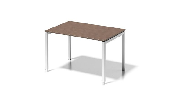 Bureau Bisley Cito, structure en U réglable en hauteur 650-850 mm, H 19 x L 1200 x P 800 mm, noyer/blanc signalisation, DUH1208WN396