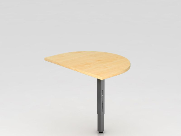 Table à rallonge Hammerbacher avec base d'appui, carrée 60x80cm érable/graphite, arrondie pour fixation sur bureau, VRA60/3/G