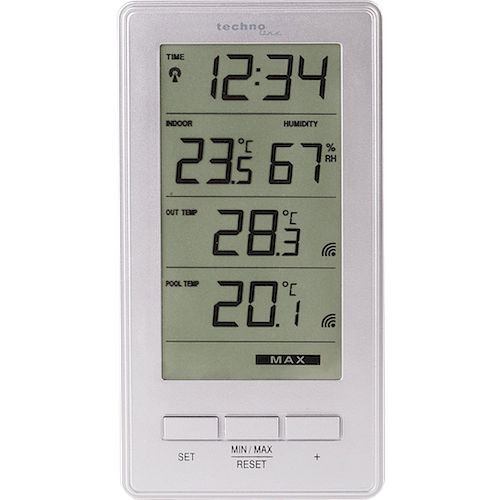 Station de température Technoline, dimensions : 78 x 147 x 23 mm, WS 9069