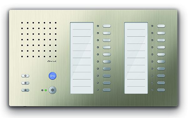 Poste intérieur audio TCS pour mains libres série Carus ADAPTO +20 boutons, montage en saillie champagne, CAI1200-0152