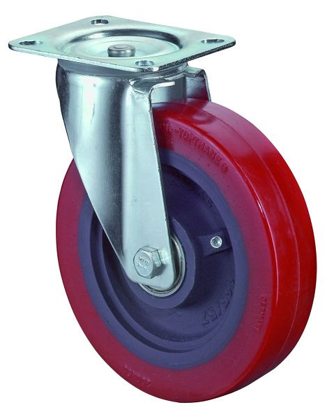 Rouleau de transport BS rollers, largeur de roue 50 mm, Ø roue 150 mm, capacité de charge 300 kg, bande de roulement en polyuréthane coulé, corps de roue en fonte, roulements à billes, L400.C11.150