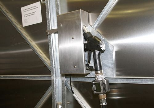 Guide de hauteur DENIOS pour tuyau de distribution, dans les stations-service, 267-259