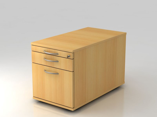Conteneur roulant Hammerbacher 80cm, 1 tiroir, 1 HR, serrure BM hêtre, 42,8x51,2x80 cm, 1/2/6 HE, VTC20/6/6/BM