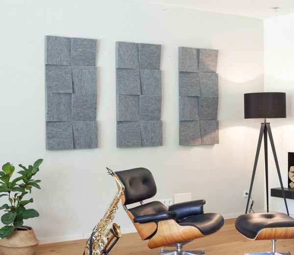 Absorbeur acoustique tridimensionnel Silenti "Slope M", gris clair, 92742515010