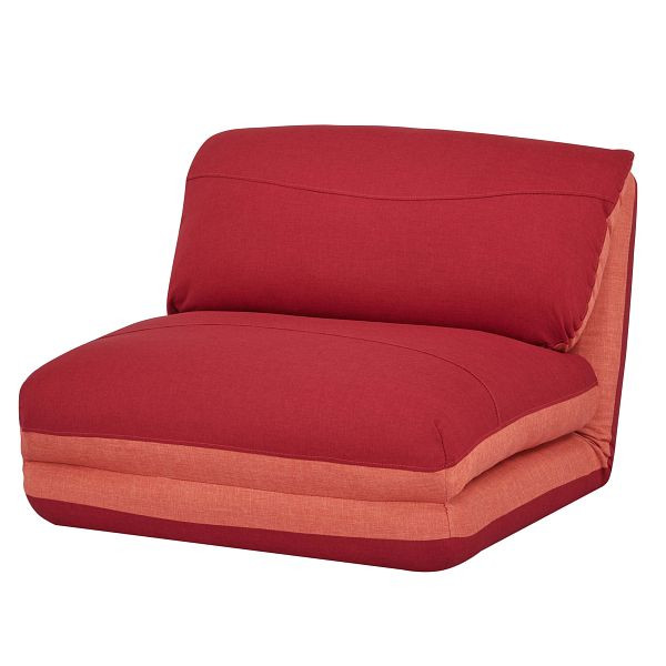 Mendler HWC-E68 fauteuil-lit, canapé-lit, fauteuil fonctionnel, fauteuil pliant, fauteuil de relaxation, tissu/textile, orange/rouge foncé, 68532