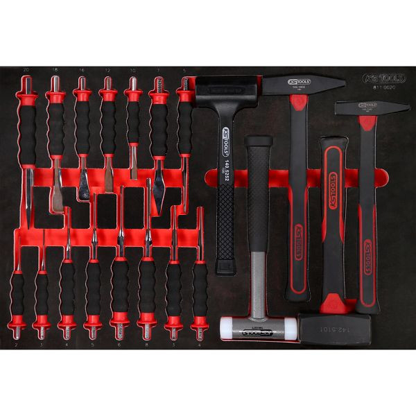 KS Tools PERFORMANCEplus jeu d'outils, 20 pièces, marteau et burin, 811.0020