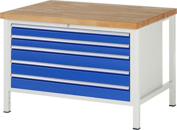 Etabli RAU série 8000 - modèle 8371, L1250 x P900 x H840-1040 mm, base système L1235 x P850 x H800-1000 mm, 03-8371A2-129B4H.11