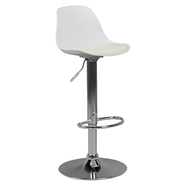Amstyle Corsica tabouret de bar simili cuir blanc, SPM2.002