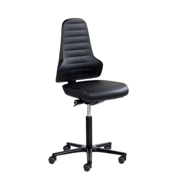 Chaise de travail SOFAME ERGOLINE à roulettes, hauteur d'assise 53-63 cm, piètement aluminium, W050090003