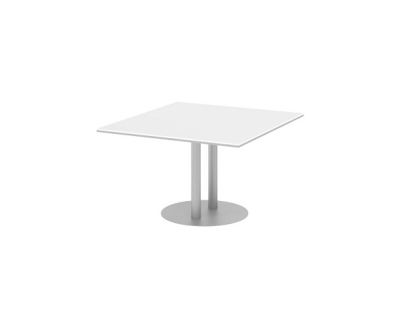 Plaque de liaison et de montage Hammerbacher, plaque de couleur : blanc, plaque : 1200 x 1300 x 25 mm, pied de colonne/plaque en argent, hauteur de travail : 740 mm, VKT12S/W/S
